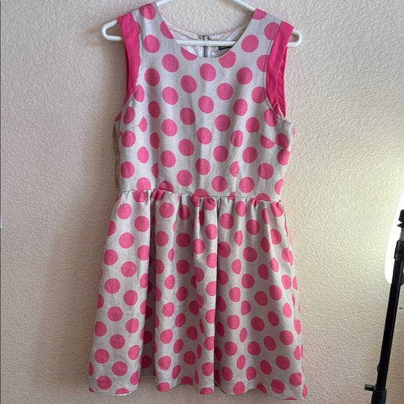 Ina Pink and White Polka Dot Casual Dress - Picture 1 of 7